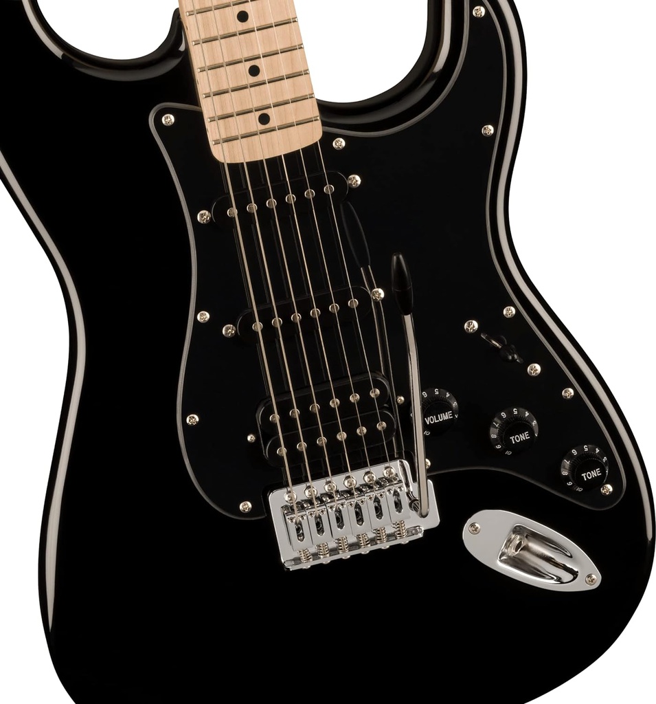 Guit. Elect. Fender Squier Sonic™ Stratocaster® HSS, Maple Fingerboard, Black Pickguard, Black