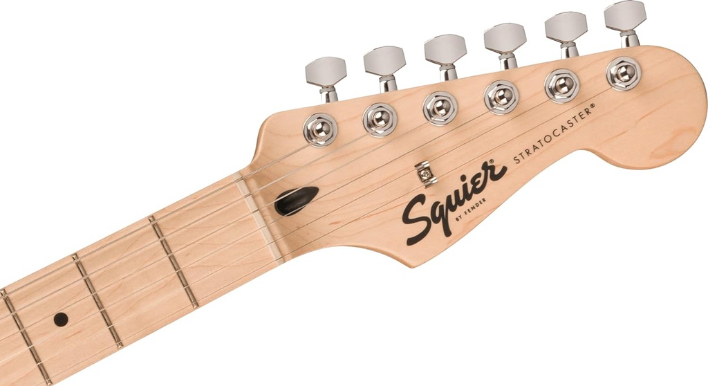 Guit. Elect. Fender Squier Sonic™ Stratocaster®, Maple Fingerboard, White Pickguard, Black