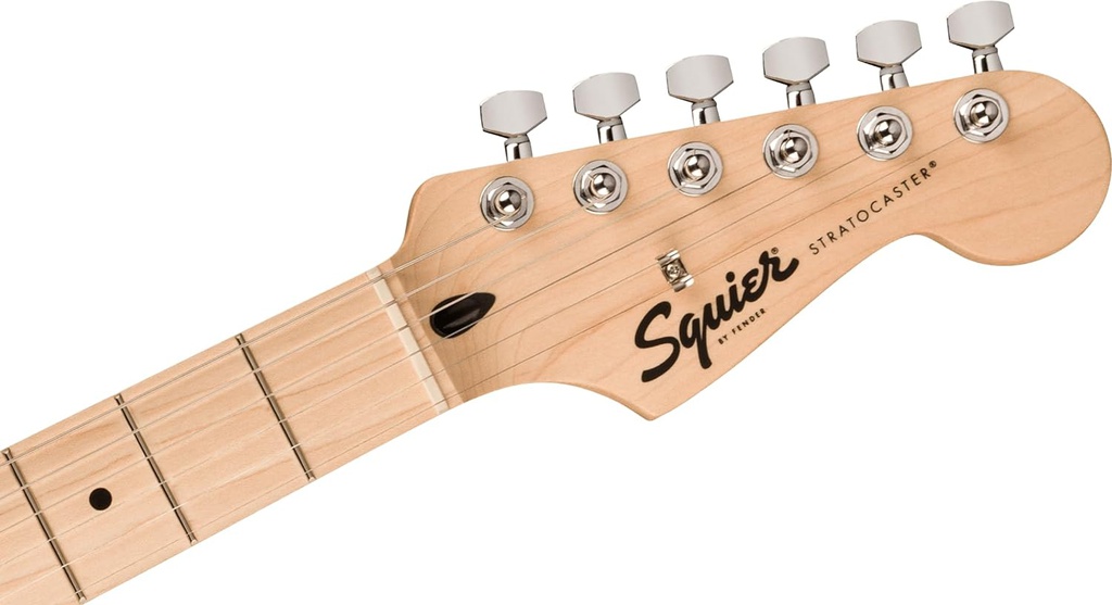 Guit. Elect. Fender Squier Sonic™ Stratocaster®Maple Fingerboard, White Pickguard, Flash Pink