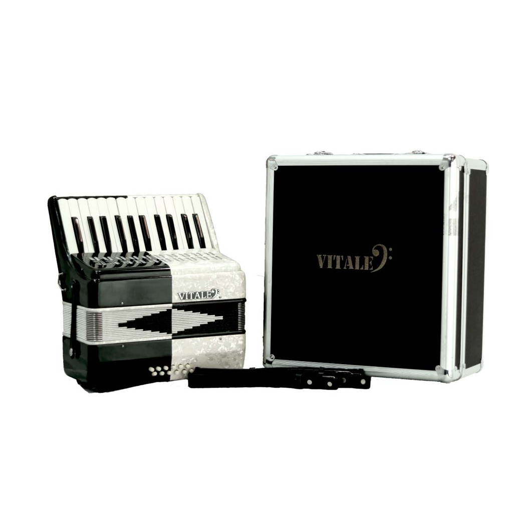 Acordeon 25 Teclas 12Bajos Blanco Solaris