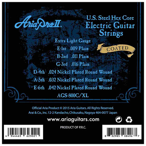 Juego De Cuerdas Para Guitarra Electrica Aria AGS-800CXL