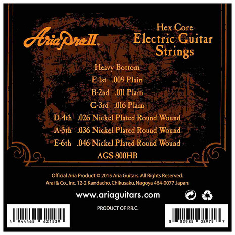 Juego De Cuerdas Para Guitarra Electrica Aria AGS-800HB
