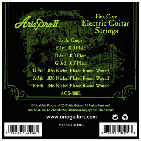 Juego De Cuerdas Para Guitarra Electrica Aria AGS-800L