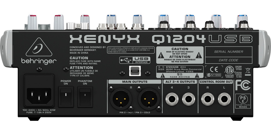 Mezcladora Behringer Mod. Q1204USB