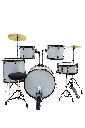 Bateria 5 Pzas, Platillos Y Asiento LM Drums Plata
