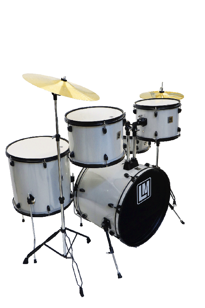 Bateria 5 Pzas, Platillos Y Asiento LM Drums Plata