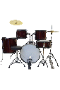 Bateria 5 Pzas, Platillos Y Asiento LM Drums Roja