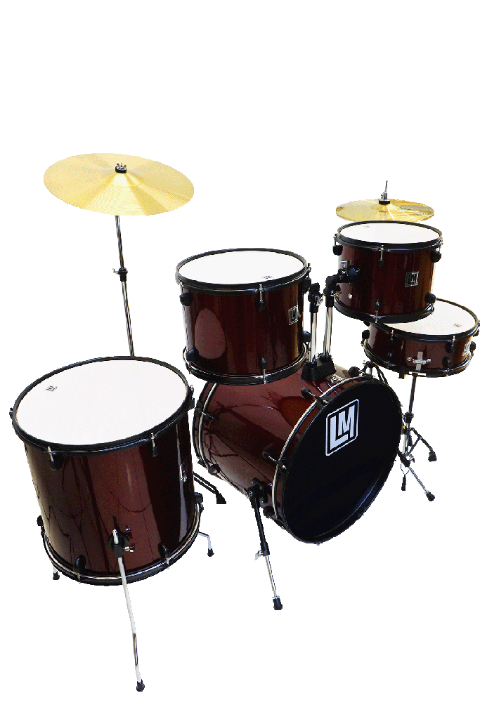 Bateria 5 Pzas, Platillos Y Asiento LM Drums Roja
