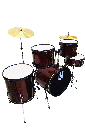Bateria 5 Pzas, Platillos Y Asiento LM Drums Roja