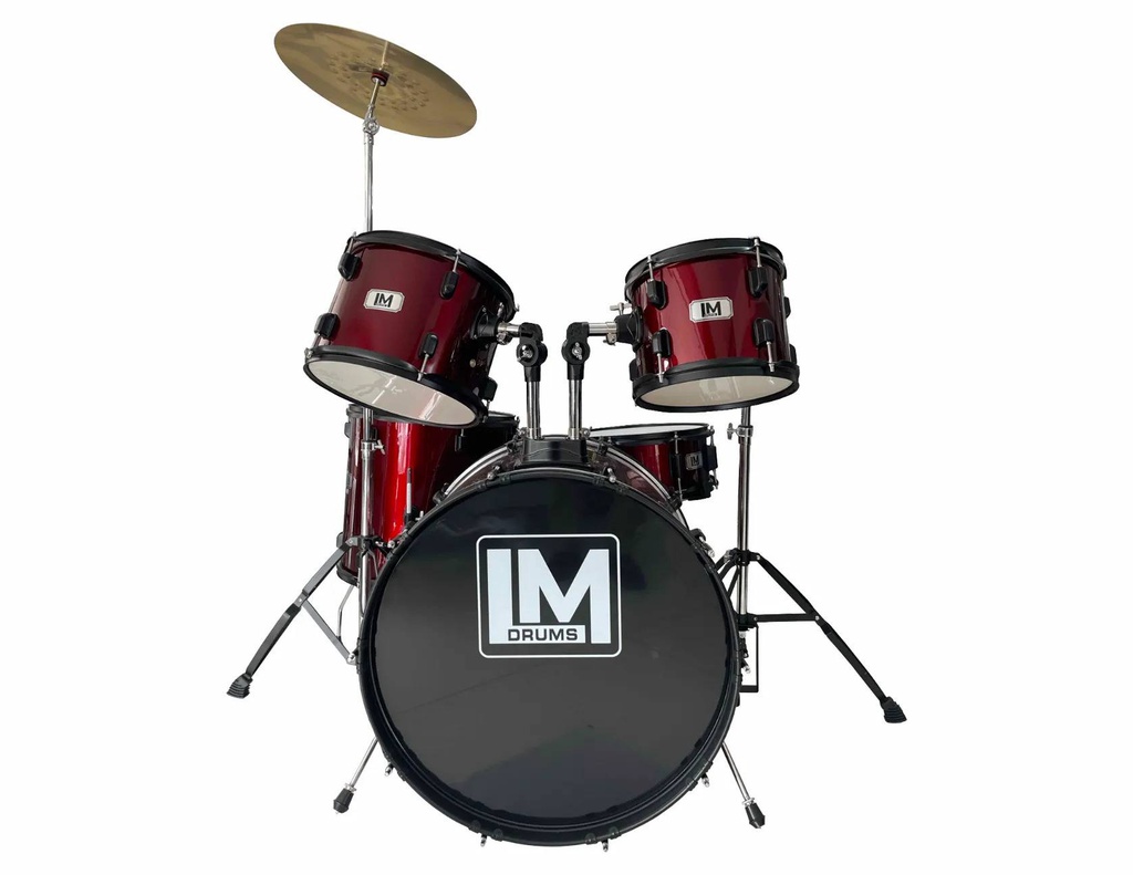 Bateria Lm Drums 5 Pzas, Platillos Y Asiento Vino