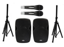 SPAH-157SC  Paquete de 2 Bafles de 15" 2 Stand 2 Micrófonos HIGH LINE