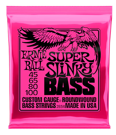 Juego De Cuerdas Para Bajo Electrico 4 Cdas Ernie Ball 45-100 Rosa