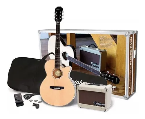 Paquete Guitarra Electro Acustica Epiphone PR4E Natural