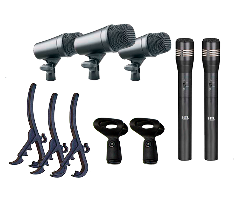 Microfonos Para Bateria 5 Pzas C/Estuche H-M5