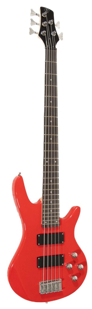 Bajo electrico Symphonic de 5 cuerdas Rojo