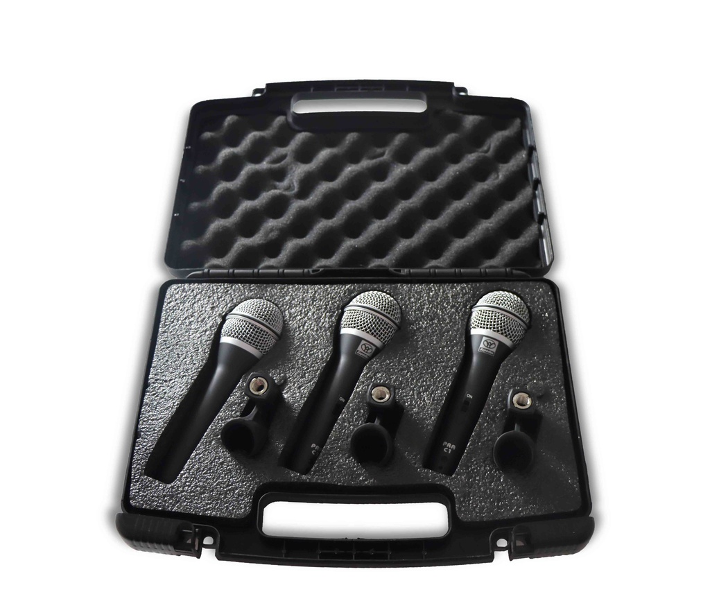 Microfonos De Mano Set de 3 Pzas PRA-C3