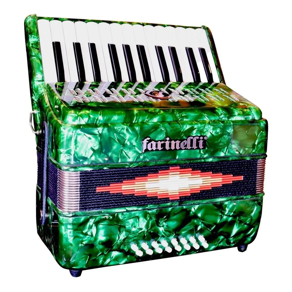 Acordeon Teclas 2516 Farinelli Bajos Verde-- 25K16BV