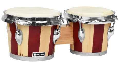 Bongo 7.5 Y 8.5 Rayas Naturales Rojo Aro Cromado
