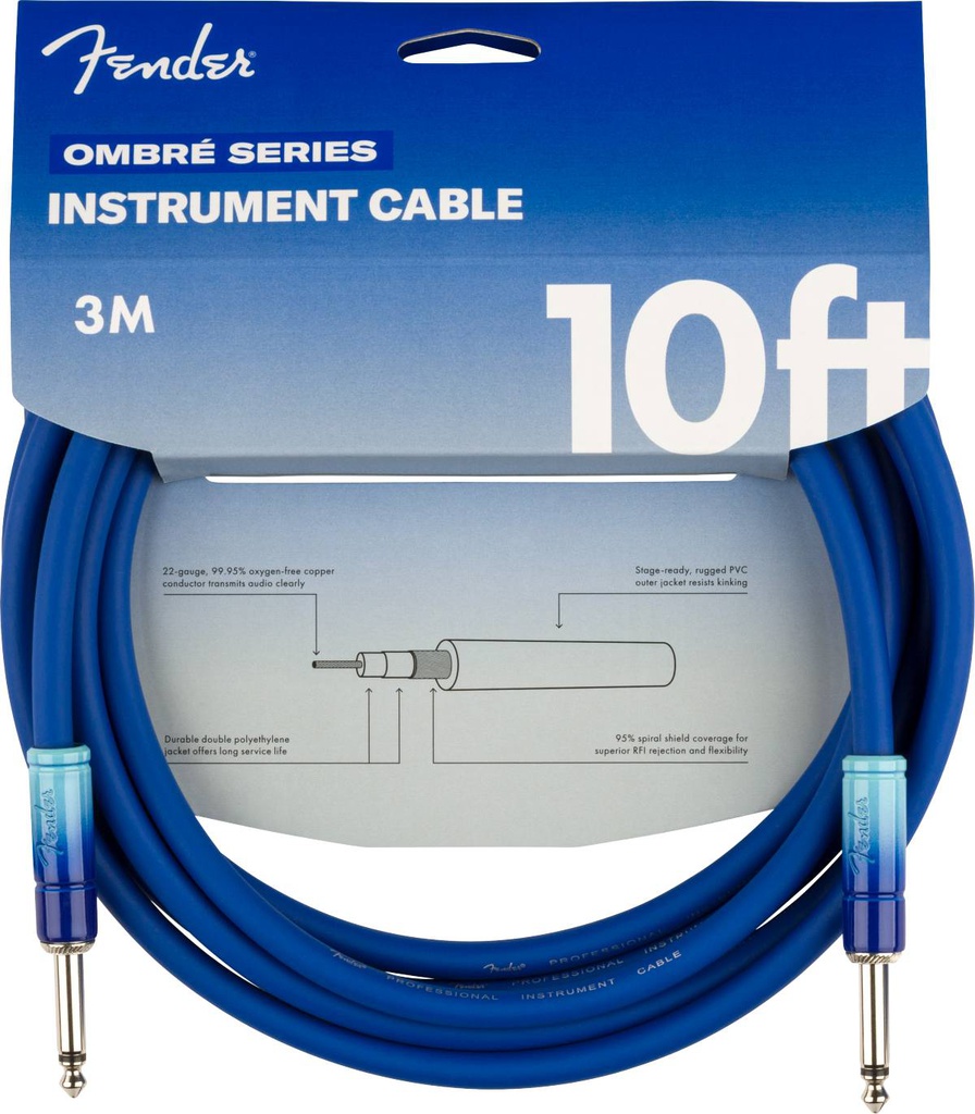 Cable Para Instrumento Fender Ombré 10ft Azul