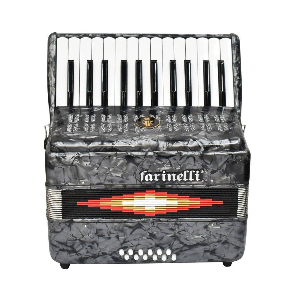 Acordeón Farinelli De Teclas 25-12 Bajos Gris