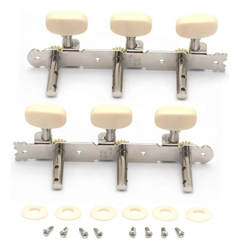 Maquinaria Para Guitarra Clasica Niquelada Clavija Ovalada Alice