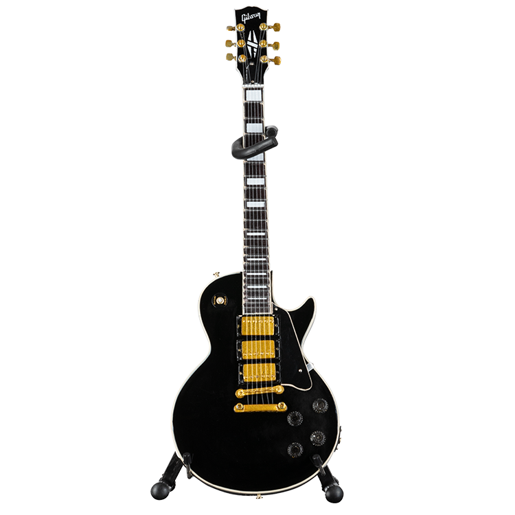 Guitarra miniatura a escala AXE HEAVEN® Les Paul Custom Ebony
