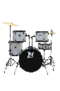 Bateria 5 Pzas, Platillos Y Asiento LM Drums Plata