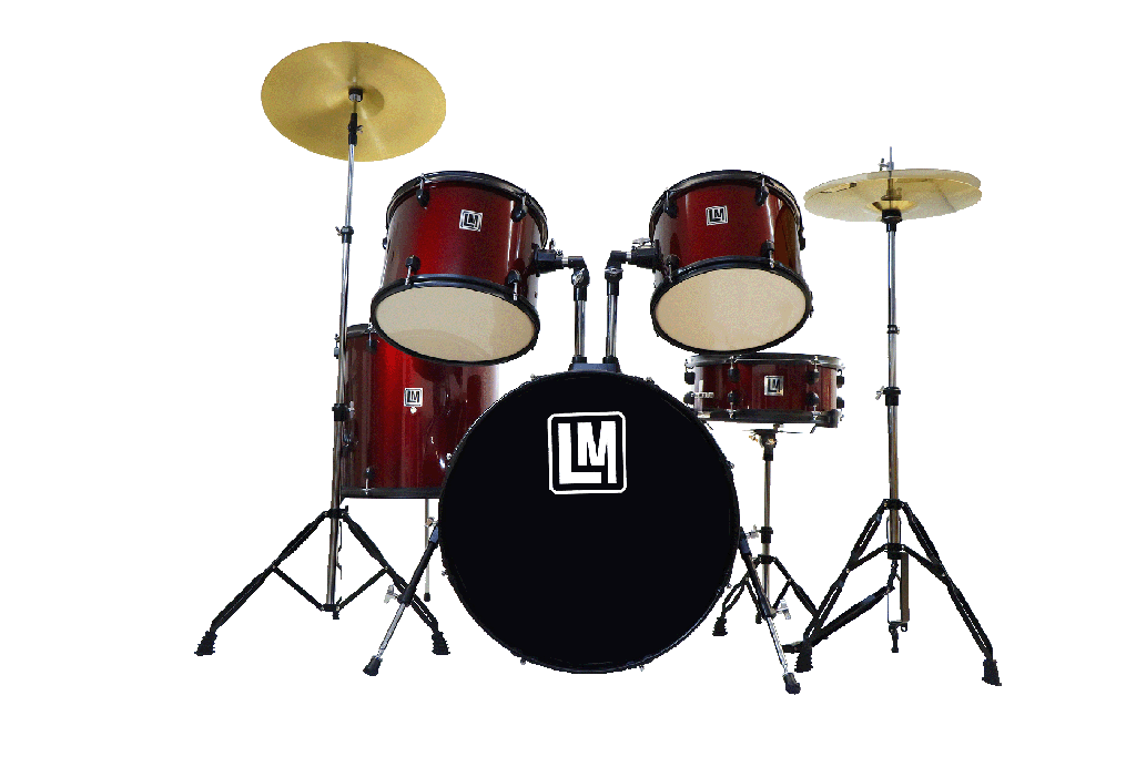 Bateria 5 Pzas, Platillos Y Asiento LM Drums Roja