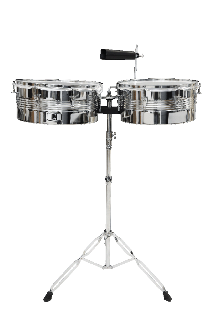 Timbales Con Atril Y Cencerro 14 y 15