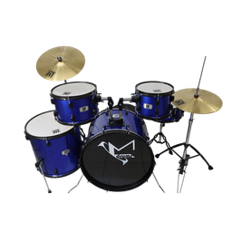 [DK-2293 BL] Bateria 5 Pzas, Platillos Y Asiento Azul LM