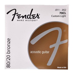 [0730070405] Juego De Cuerdas Para Guitarra Acustica Fender 70Cl 80/20 11-52