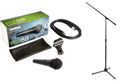 [PGA58BTS] Microfono Dinamico C/Cable y Atril Shure