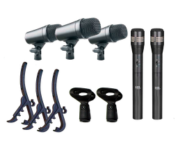 [H-M5] Microfonos Para Bateria 5 Pzas C/Estuche H-M5