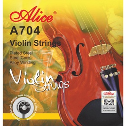 [A704] Juego de Cuerdas Para Violín Entorchado Aluminio Alice