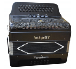 [3412FN5HG] Acordeón Farinelli Premium Botones FA Negro Mate 5 Regs