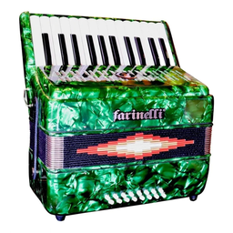 [25K16BV] Acordeon Teclas 2516 Farinelli Bajos Verde-- 25K16BV