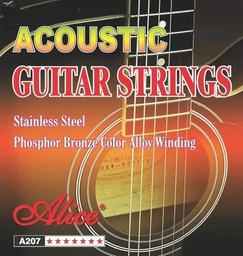 [A207L] JUEGO DE CUERDAS PARA GUITARRA ACUSTICA-TEX 12/53 FOSFORO-BRONCE ALICE