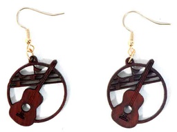 [39AGAG] Pins Arete Granadillo Arracada Con Guitarra