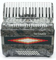 [1307G] Acordeón Farinelli De Teclas 34-48 Bajos 5 Registros Gris