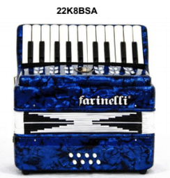 [22K8BSA] ACORDEON TECLAS JUNIOR AZUL 22-8 FARINELLI