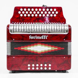 [3012RHG] Acordeón Farinelli Botones SOL Rojo 5 Voces-- 3012RHG