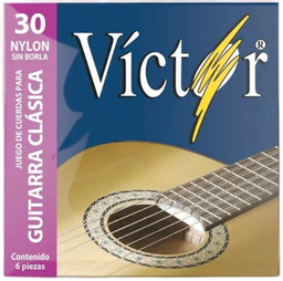 [VCGS-30] Juego De Cuerdas Para Guitarra Victor, Nylon Negro