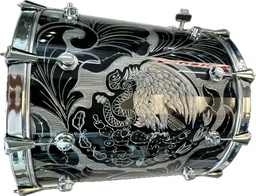 [HERCH22NE10] Tambora De 22" Herch Grabada Color Negra 10 Lugs