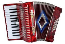 [1303-RD] Acordeón Excelsior Cromático 25 Teclas 16 Bajos Rojo